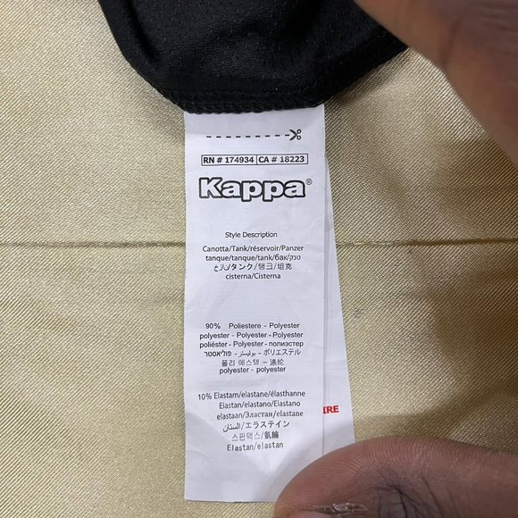 NWT KAPPA CROP TANK TOP 304MAW0 KOMBAT ALID black orange Top skin fit stretch - Picture 5 of 6